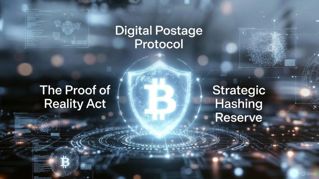 Cryptocurrency innovation with glowing Bitcoin emblem