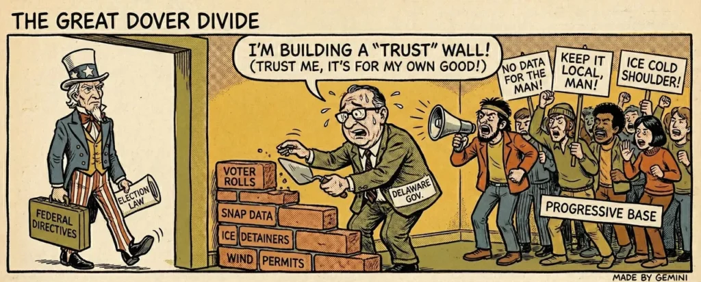 Delaware governor building wall against federal orders