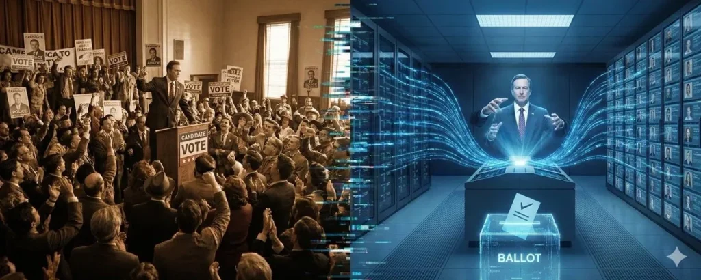 Vintage and digital voting scenes